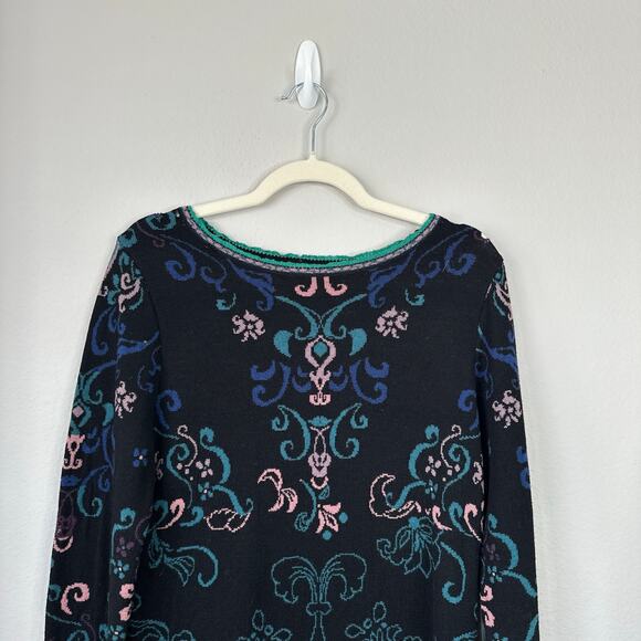 IVKO Fair Isle Sweater Dress Wool Winter Knit Scandinavian Artsy Size 40 US 10 - Picture 3 of 7